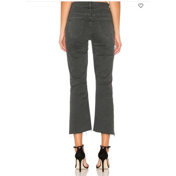 Mother The Insider Crop Step Fray Jeans Black So Far Gone 26 - Picture 2 of 15